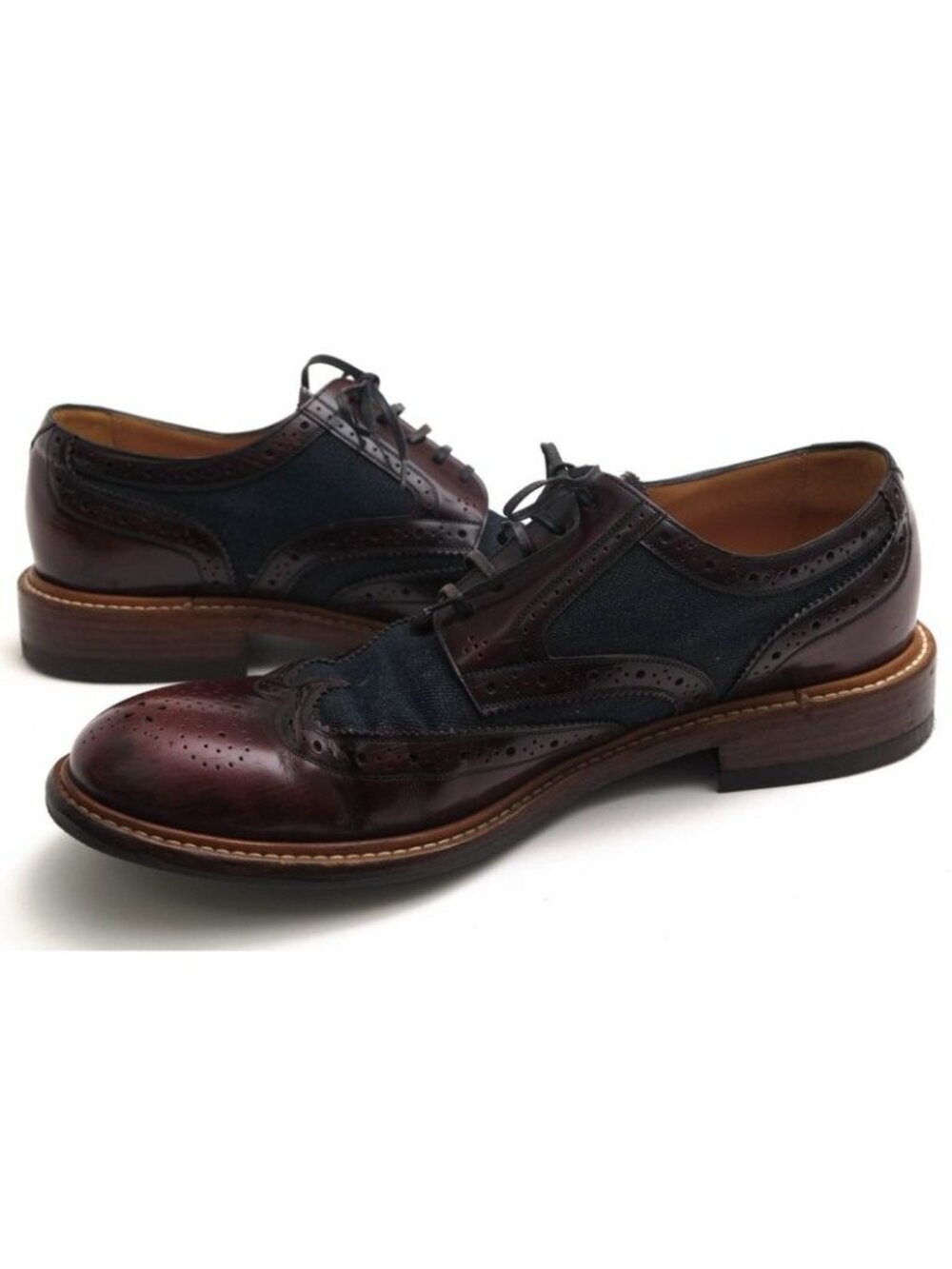 Louis Vuitton Shoes Business Men Cotton Canvas Leather Red Brown - Picture 3 of 8